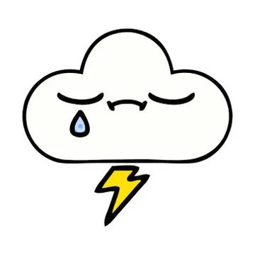 Comic book style cartoon thunder cloud Stock Illustration