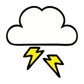 Comic book style cartoon thunder cloud Stock Illustration