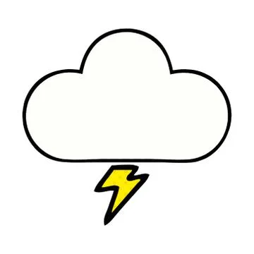 Comic book style cartoon thunder cloud Stock Illustration