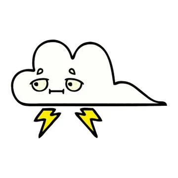 Comic book style cartoon thunder cloud Stock Illustration