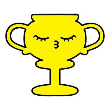 Comic book style cartoon trophy Stock Illustration