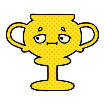 Comic book style cartoon trophy Stock Illustration