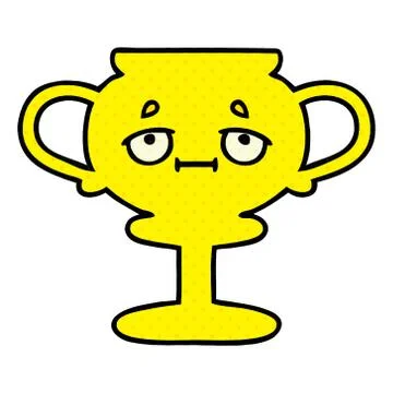 Comic book style cartoon trophy Stock Illustration