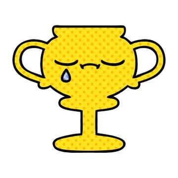 Comic book style cartoon trophy Stock Illustration