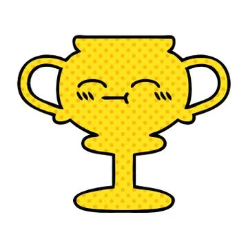 Comic book style cartoon trophy Stock Illustration