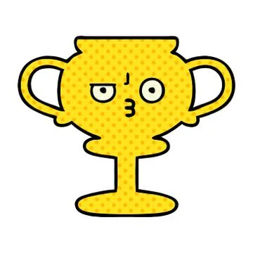 Comic book style cartoon trophy Stock Illustration