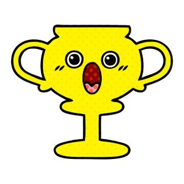 Comic book style cartoon trophy Stock Illustration