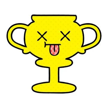 Comic book style cartoon trophy Stock Illustration
