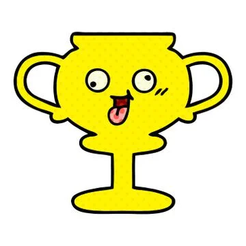 Comic book style cartoon trophy Stock Illustration