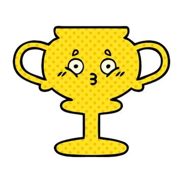 Comic book style cartoon trophy Stock Illustration