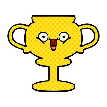 Comic book style cartoon trophy Stock Illustration