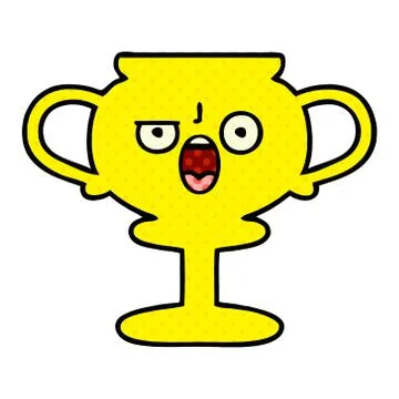 Comic book style cartoon trophy Stock Illustration