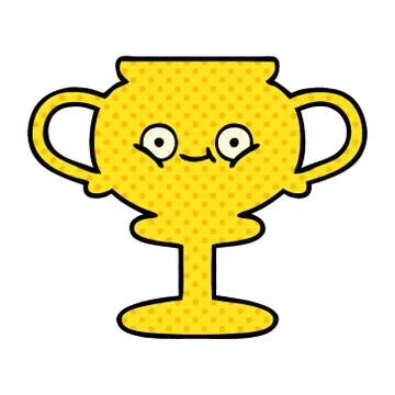Comic book style cartoon trophy Stock Illustration