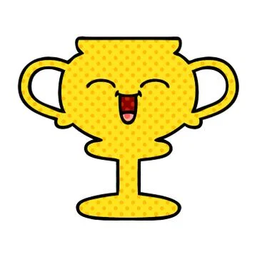 Comic book style cartoon trophy Stock Illustration