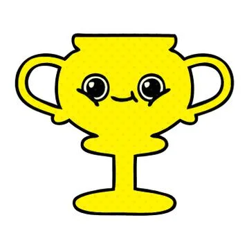 Comic book style cartoon trophy Stock Illustration