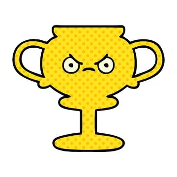 Comic book style cartoon trophy Stock Illustration