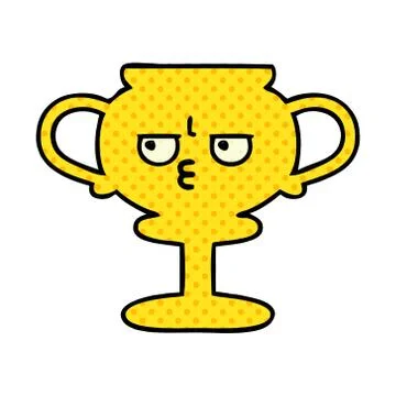 Comic book style cartoon trophy Stock Illustration