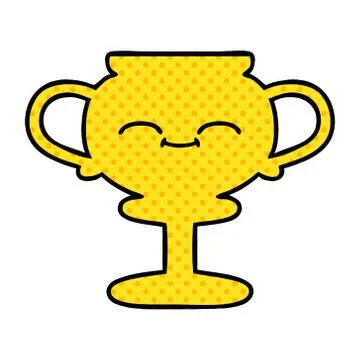 Comic book style cartoon trophy Stock Illustration