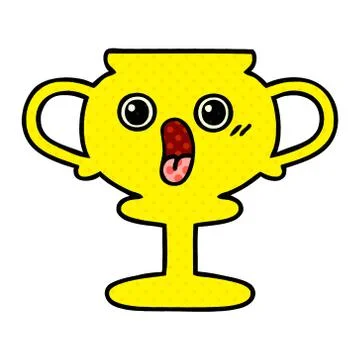 Comic book style cartoon trophy Stock Illustration