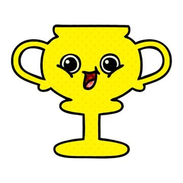 Comic book style cartoon trophy Stock Illustration