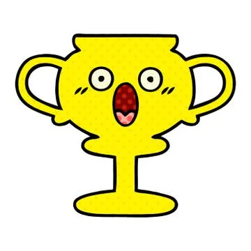Comic book style cartoon trophy Stock Illustration