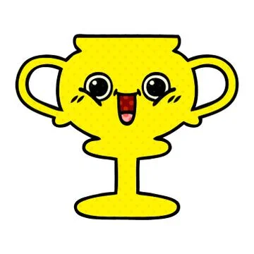 Comic book style cartoon trophy Stock Illustration