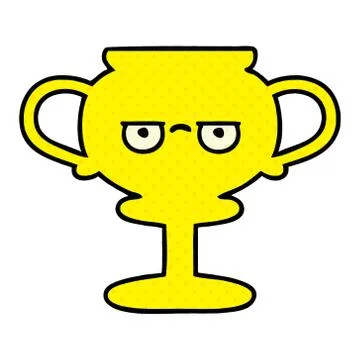 Comic book style cartoon trophy Stock Illustration