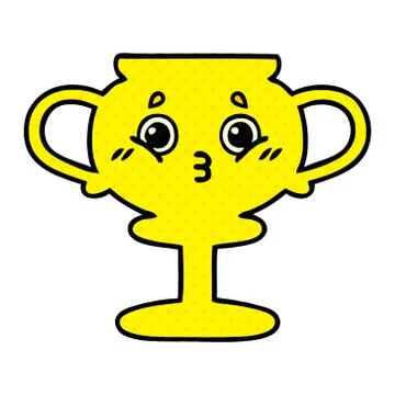 Comic book style cartoon trophy Stock Illustration