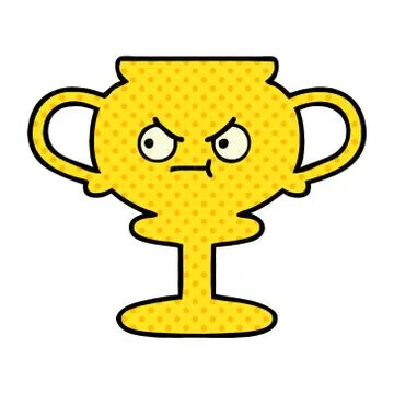 Comic book style cartoon trophy Stock Illustration