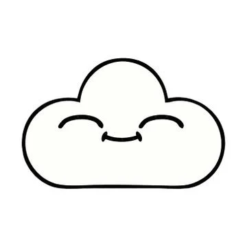 Comic book style cartoon white cloud Stock Illustration