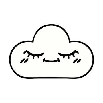Comic book style cartoon white cloud Stock Illustration