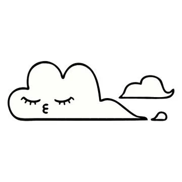 Comic book style cartoon white cloud Stock Illustration