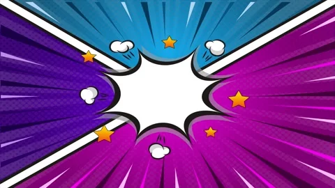 Comic book style explosion background with central copy space and star accent Stock Footage 346724803