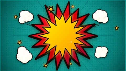 Comic Book Style Explosion Burst Graphic Background. Stock Footage 341775432