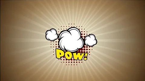 Comic book style explosion cloud with halftone dots on a sunburst background Vídeo Stock 346847092