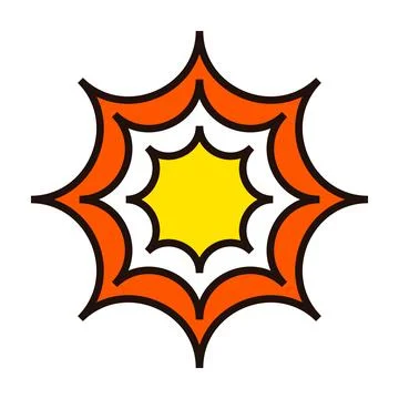 Comic book style explosion icon. Vector. Illustrazione stock