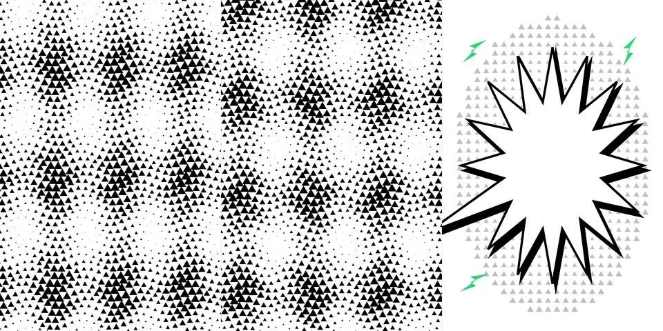Comic Book Style Halftone Triangle Pattern Background with Speech Bubble Gr.. Stock Illustration