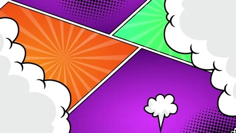 Comic book style pop art background with colorful panels seamless 4k video Stock Footage 293047740