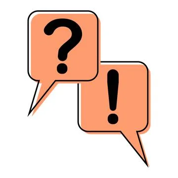 Comic book style question and answer icon. Interactive speech bubble cartoon Stock Illustration