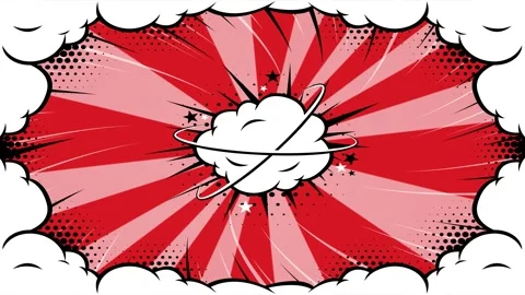 Comic book style red explosion background with halftone dots and motion lines Vídeos de archivo 346724889