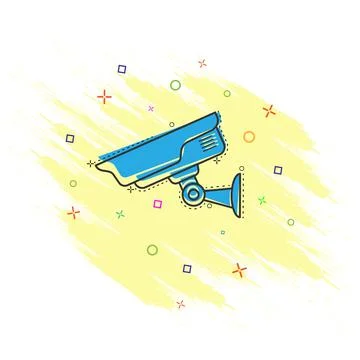 Comic book-style security camera. vector illustration Stock Illustration