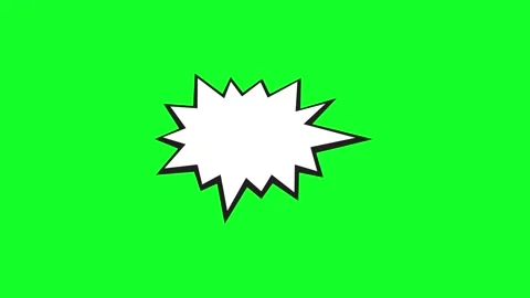 Comic book style speech bubble animation on a green screen background Stock Footage 346724888