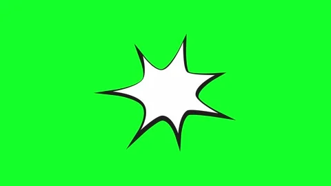 Comic book style speech bubble explosion on a green screen background Stockbeeldmateriaal 346724894