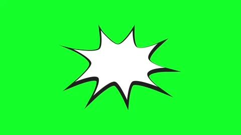 Comic book style speech bubble explosion on a green screen background Vídeos de archivo 346724896