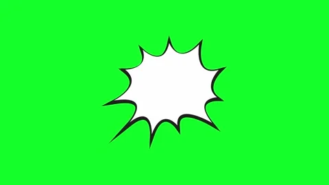 Comic book style speech bubble explosion on a green screen background Vidéo 346724898