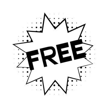 Comic book style speech bubble with the word FREE and an explosive bomb effect Stock Illustration