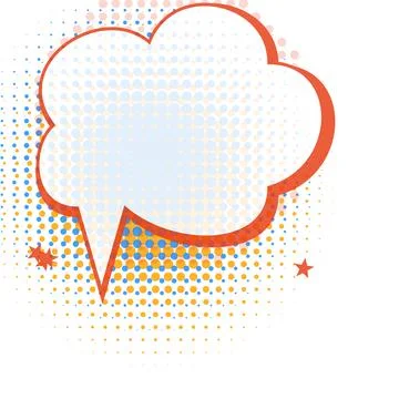 Comic Book Style Speech Bubble With Halftone Pattern Design Element Graphic Stock Illustration