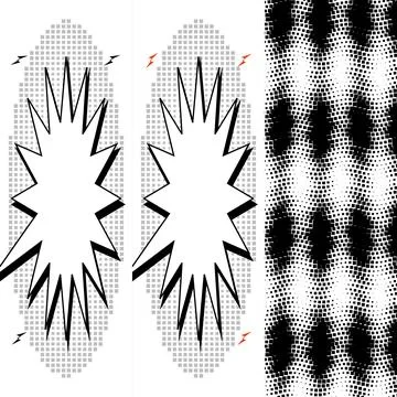Comic Book Style Speech Bubble Graphics and Halftone Pattern Digital Backgr.. Illustrazione stock