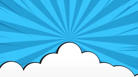 Comic Book Style Speed Lines Animation with Speech Bubble Cloud on  Backgroun Stock Footage 345673256