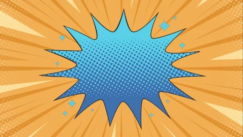 Comic Book Style Speed Lines Animation with Speech Bubble Cloud on  Backgroun Stock Footage 345673431